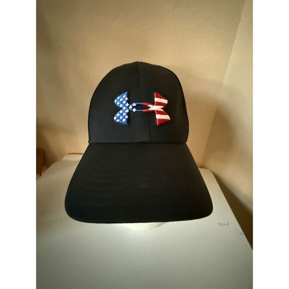 Under Armour Other - Under Armour Patriotic American‎ Flag Logo Black Beanie Winter Hat